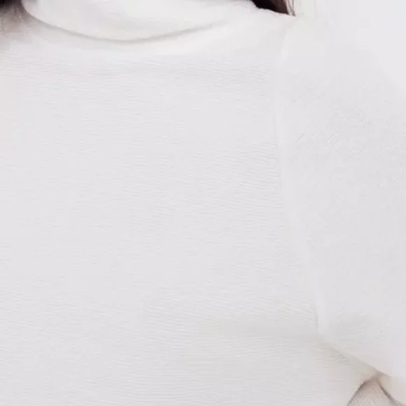 Madewell Texture & Thread Long-Sleeve Mockneck Top in Cream M NWT $59.50 K1826 - Picture 4 of 8